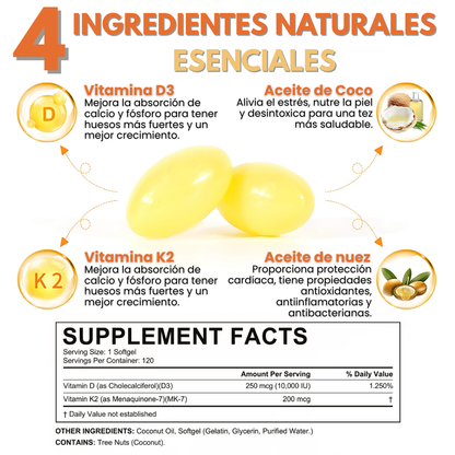 Vitaminas D3 + K2 | Fortalece tu Salud