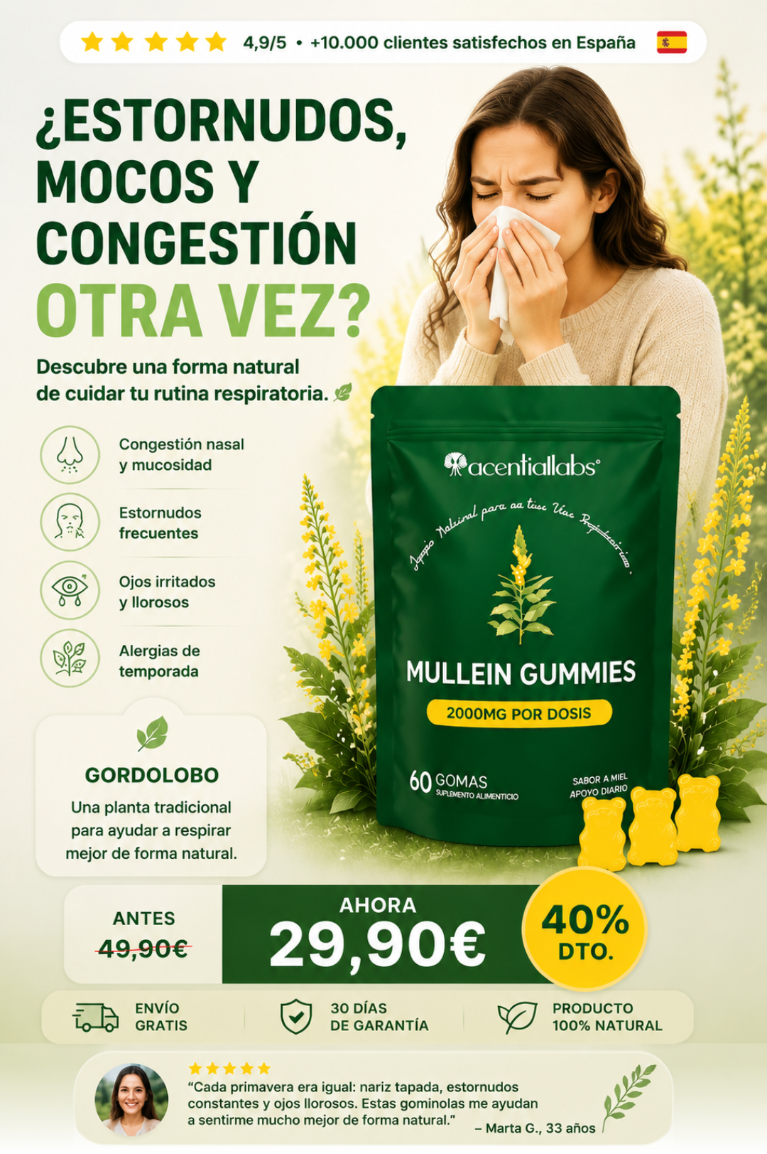 Gomitas de Gordolobo | Apoyo Natural para la Congestión y Mucosidad Crónica